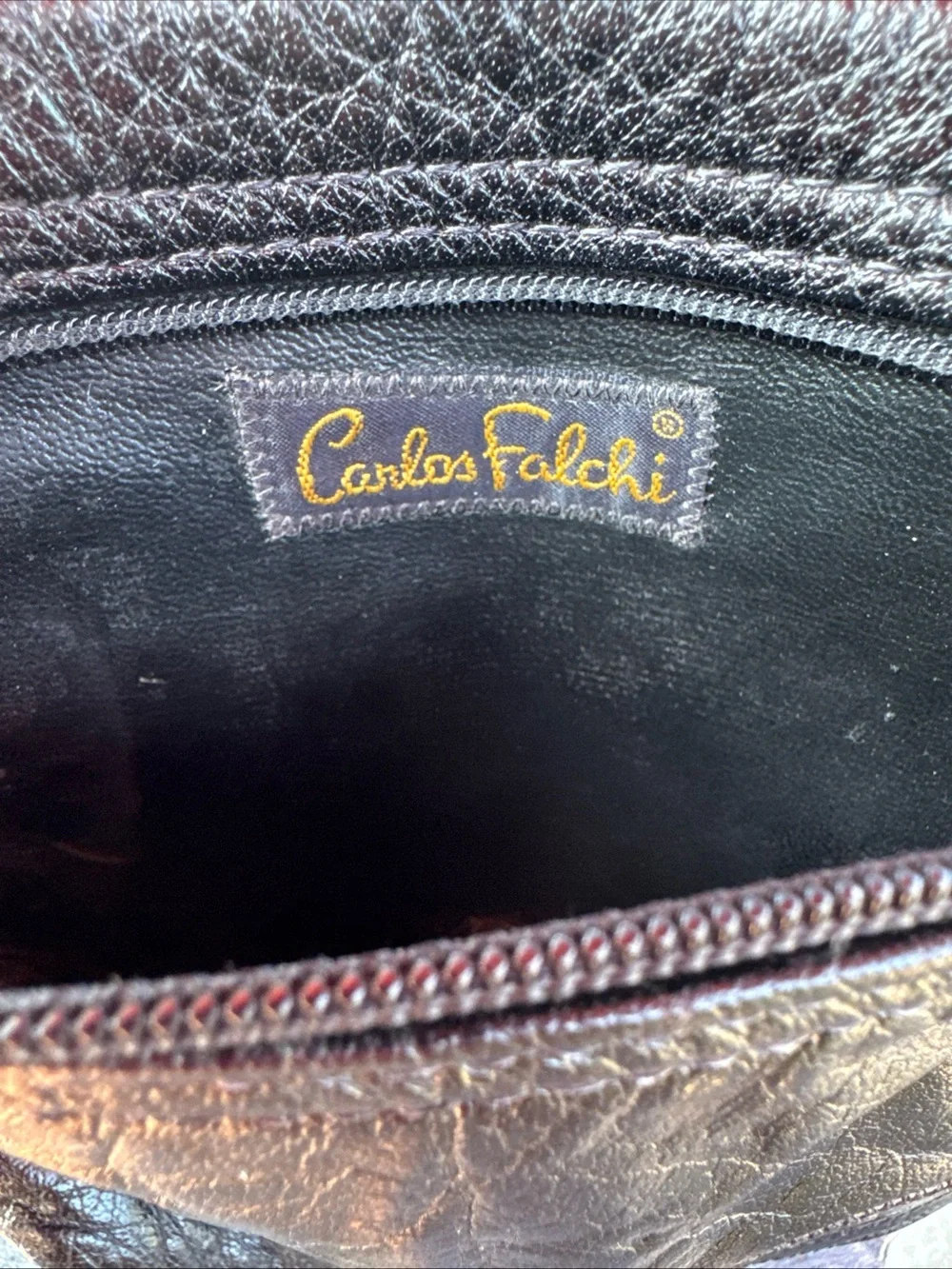 Carlos Falchibkack buffalo  Leather Cosmetic Pouch unisex